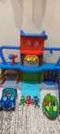 Set interactiv Baza Eroi in Pijama + 2 masini + 3 figurine