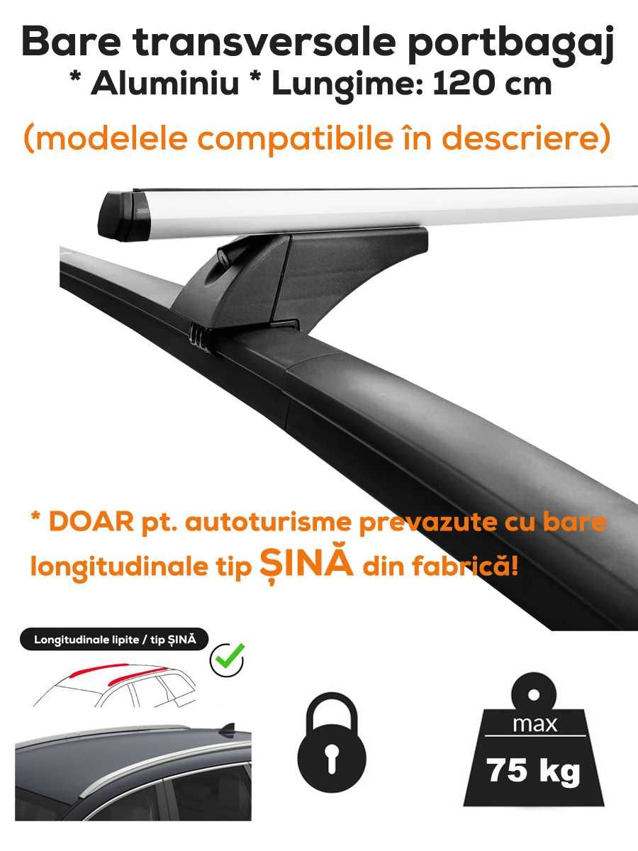 Bare transversale cu cheie, ALUMINIU, 120 cm (pt longitudinale ȘINĂ)